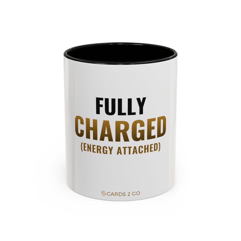 Fully Charged Mug – funny trading card coffee mug by Cards2Go
