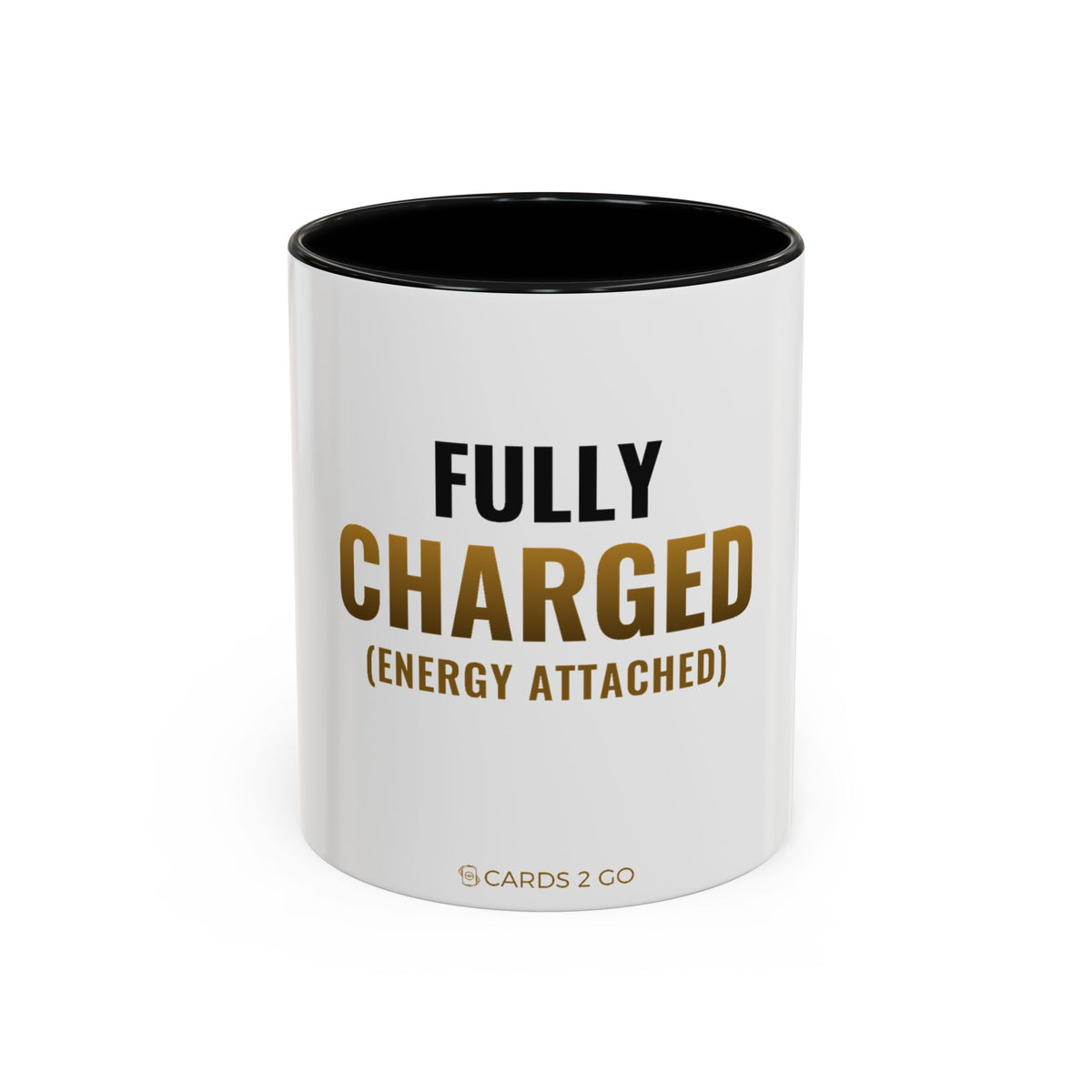Fully Charged Mug – funny trading card coffee mug by Cards2Go