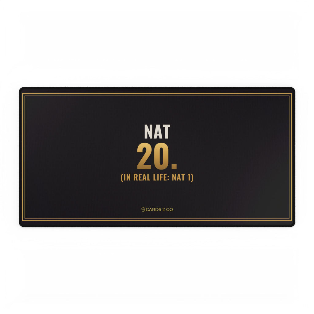Nat 20 (In Real Life: Nat 1) Playmat Desk Mat – funny D&D playmat desk mat by Cards2Go