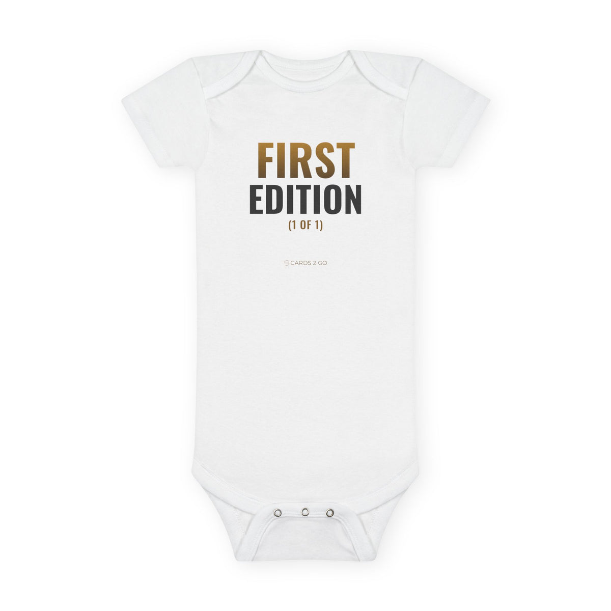 First Edition Baby Onesie – funny trading card baby onesie by Cards2Go