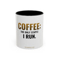 Coffee: The Only Staple I Run Mug – funny trading card coffee mug by Cards2Go