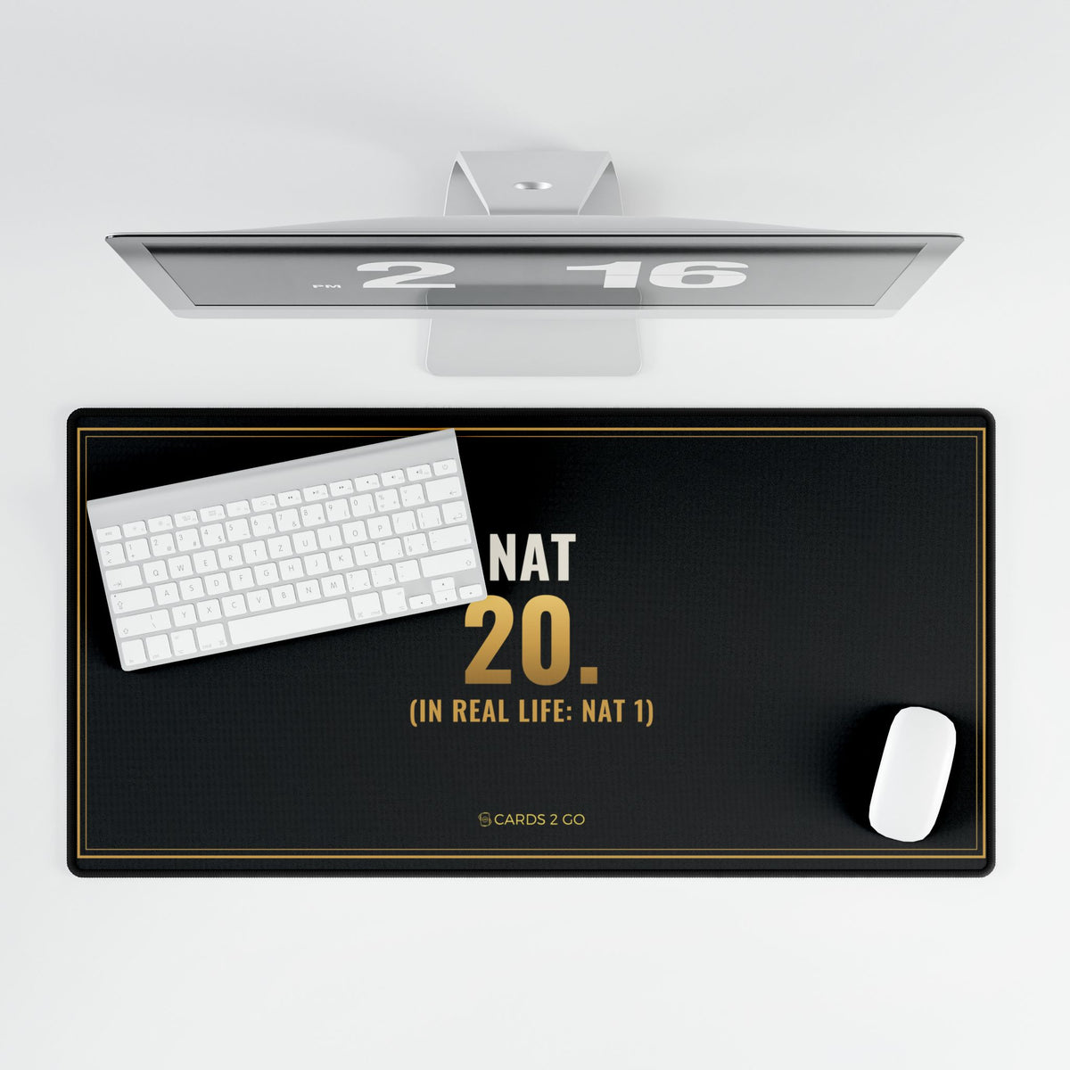 Nat 20 (In Real Life: Nat 1) Playmat Desk Mat