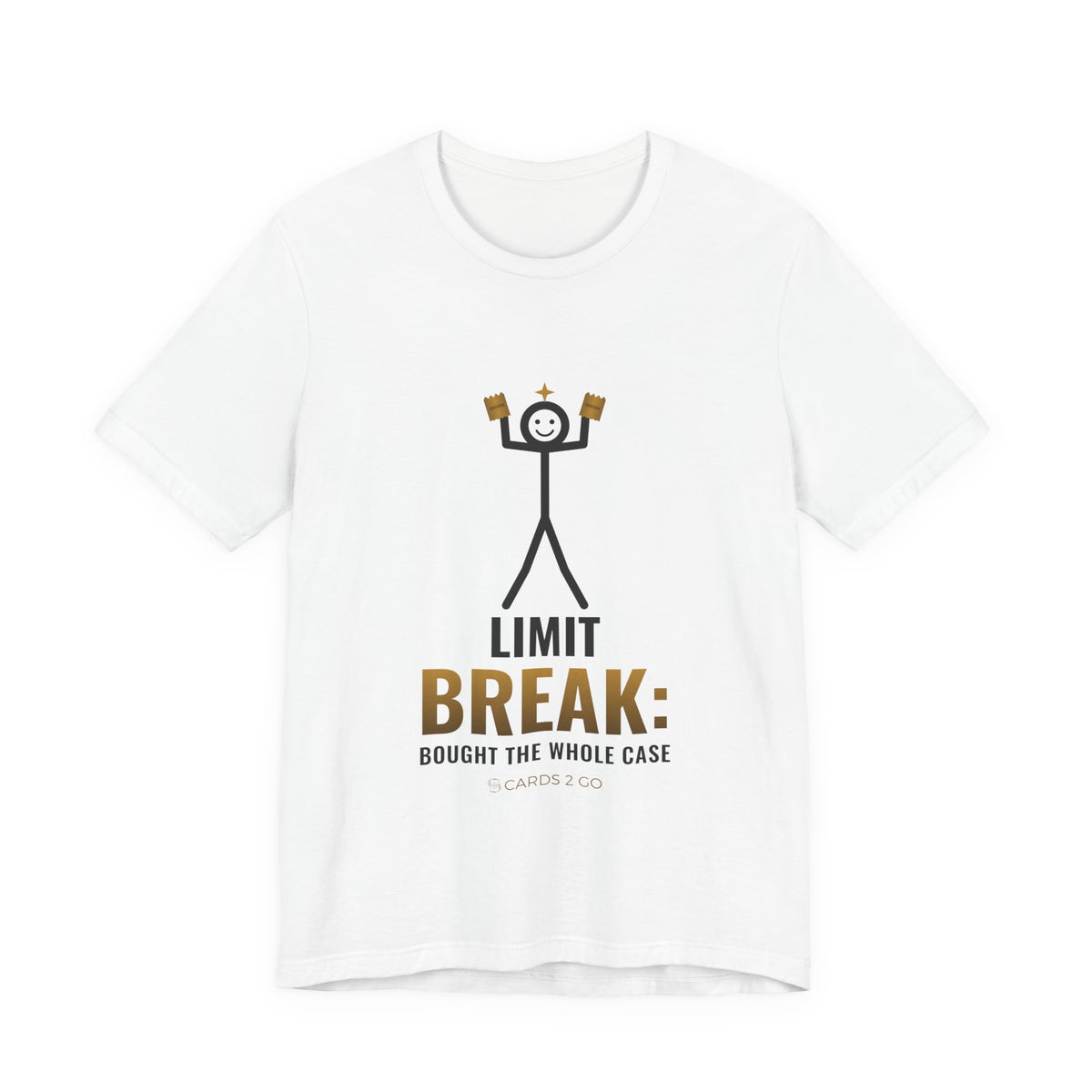 Limit Break: Bought The Whole Case Illustrated Tee – funny video game t-shirt by Cards2Go