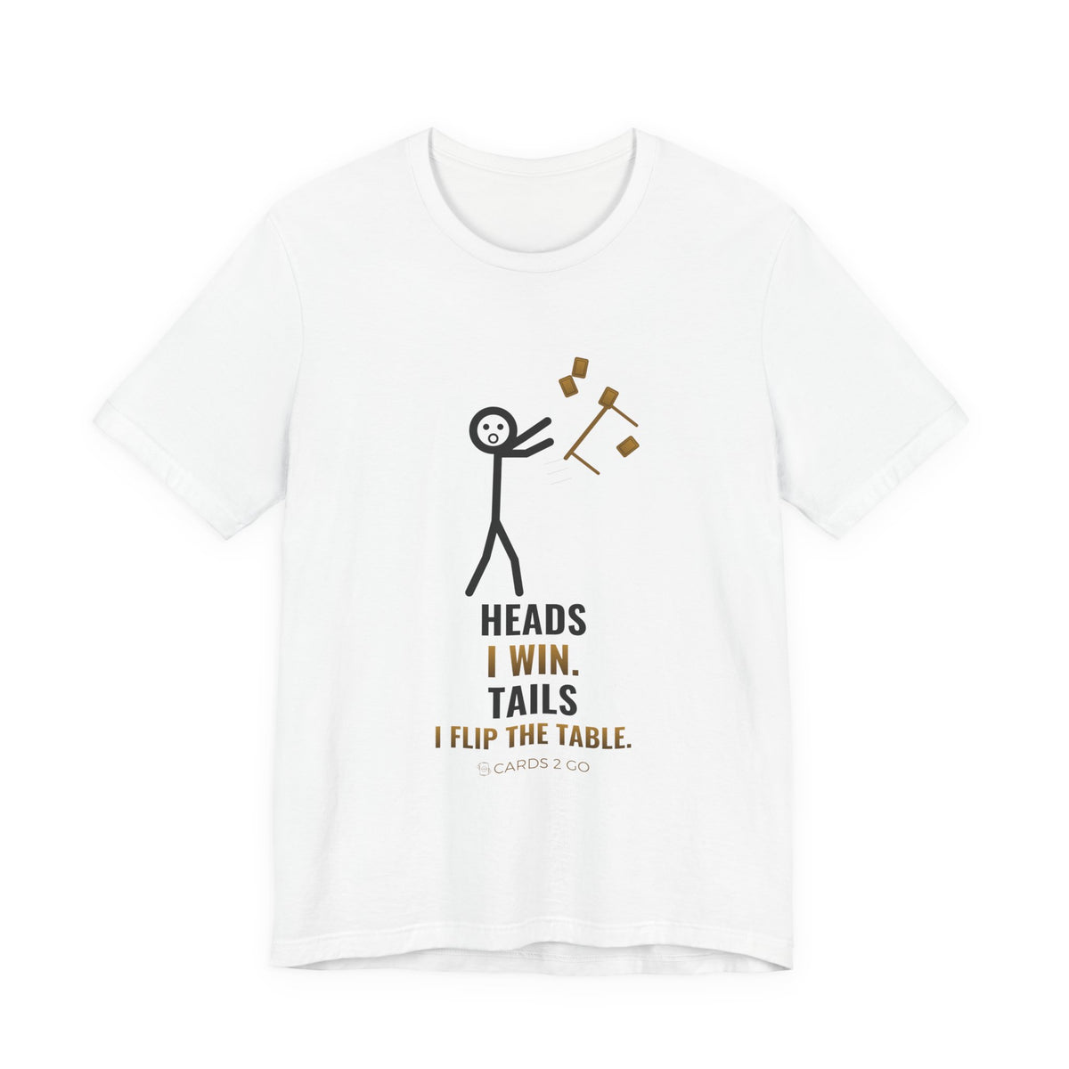Heads I Win, Tails I Flip The Table Illustrated Tee – funny Pokémon t-shirt by Cards2Go