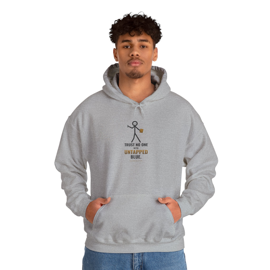 Trust No One With Untapped Blue Illustrated Hoodie
