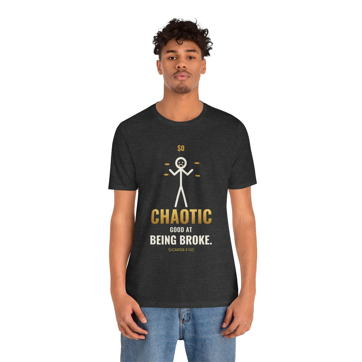 Chaotic Good At Being Broke Illustrated Tee