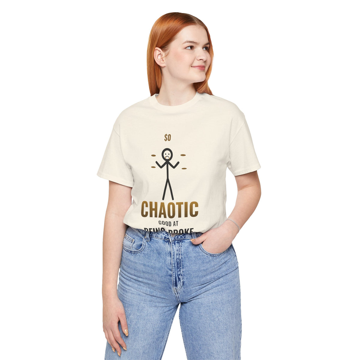 Chaotic Good At Being Broke Illustrated Tee