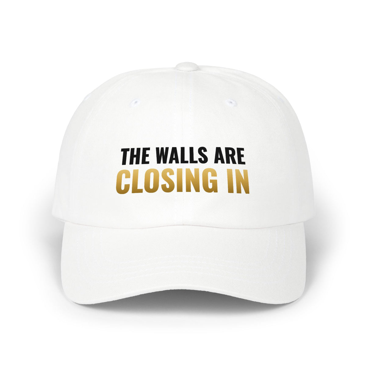 The Walls Are Closing In Dad Hat – funny trading card dad hat by Cards2Go
