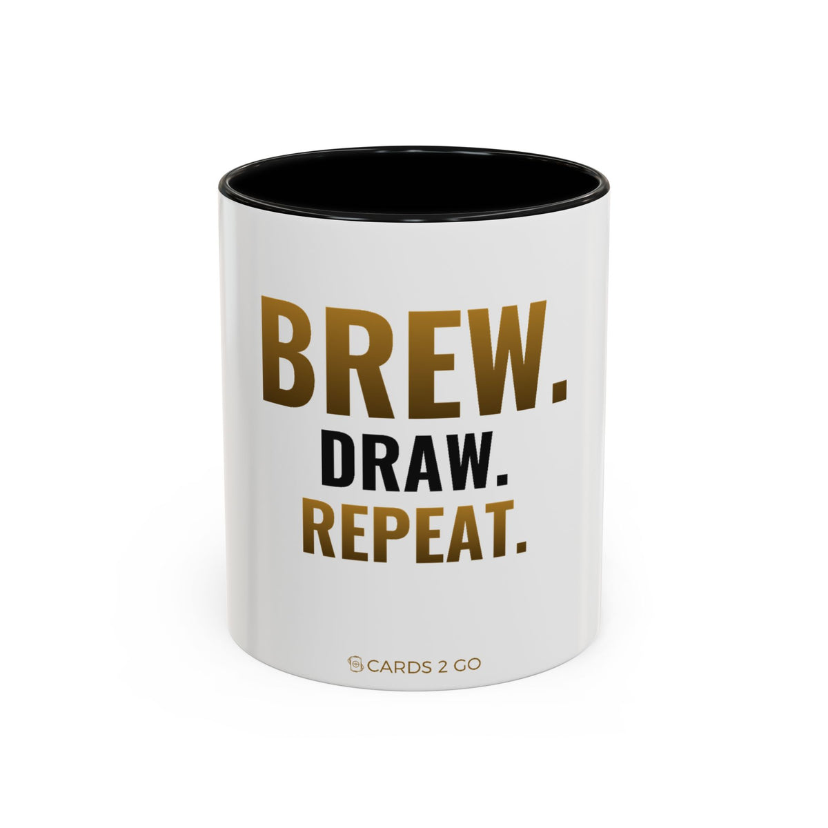 Brew. Draw. Repeat. Mug – funny trading card coffee mug by Cards2Go