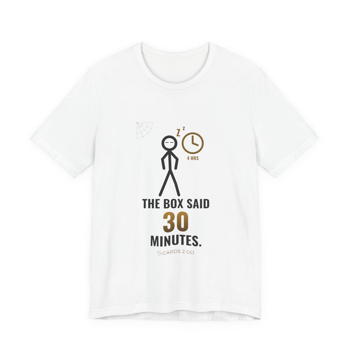 The Box Said 30 Minutes Illustrated Tee – funny board game t-shirt by Cards2Go
