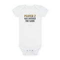 Player 2 Has Entered The Game Baby Onesie – funny video game baby onesie by Cards2Go