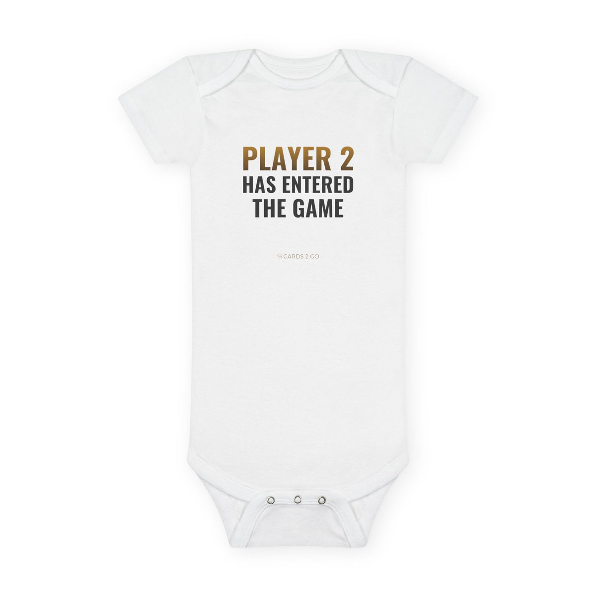 Player 2 Has Entered The Game Baby Onesie – funny video game baby onesie by Cards2Go