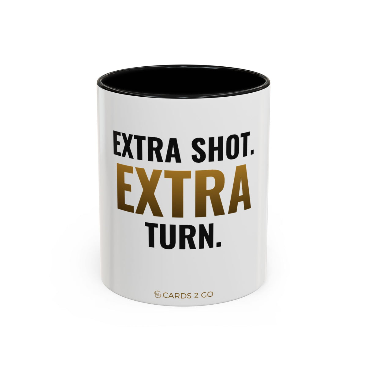 Extra Shot, Extra Turn Mug – funny trading card coffee mug by Cards2Go