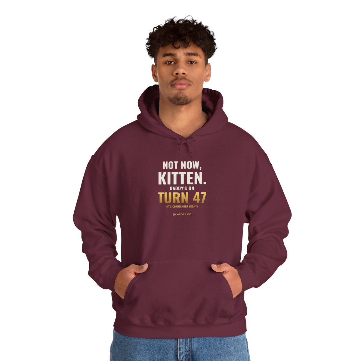 Not Now Kitten, Daddy's On Turn 47 Hoodie