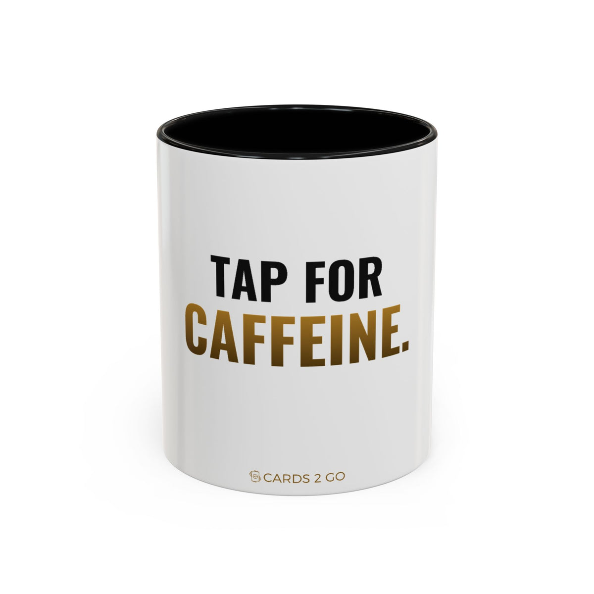 Tap For Caffeine Mug – funny trading card coffee mug by Cards2Go